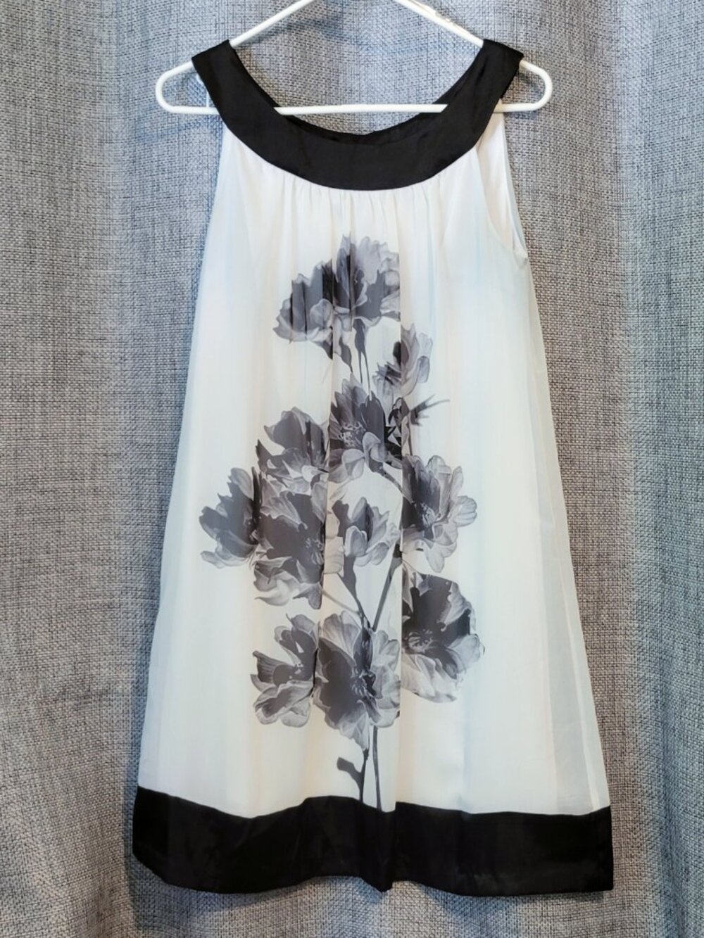 Connected Apparel Dress Women's Size 8 Floral Black White Lined Boho Whimsy